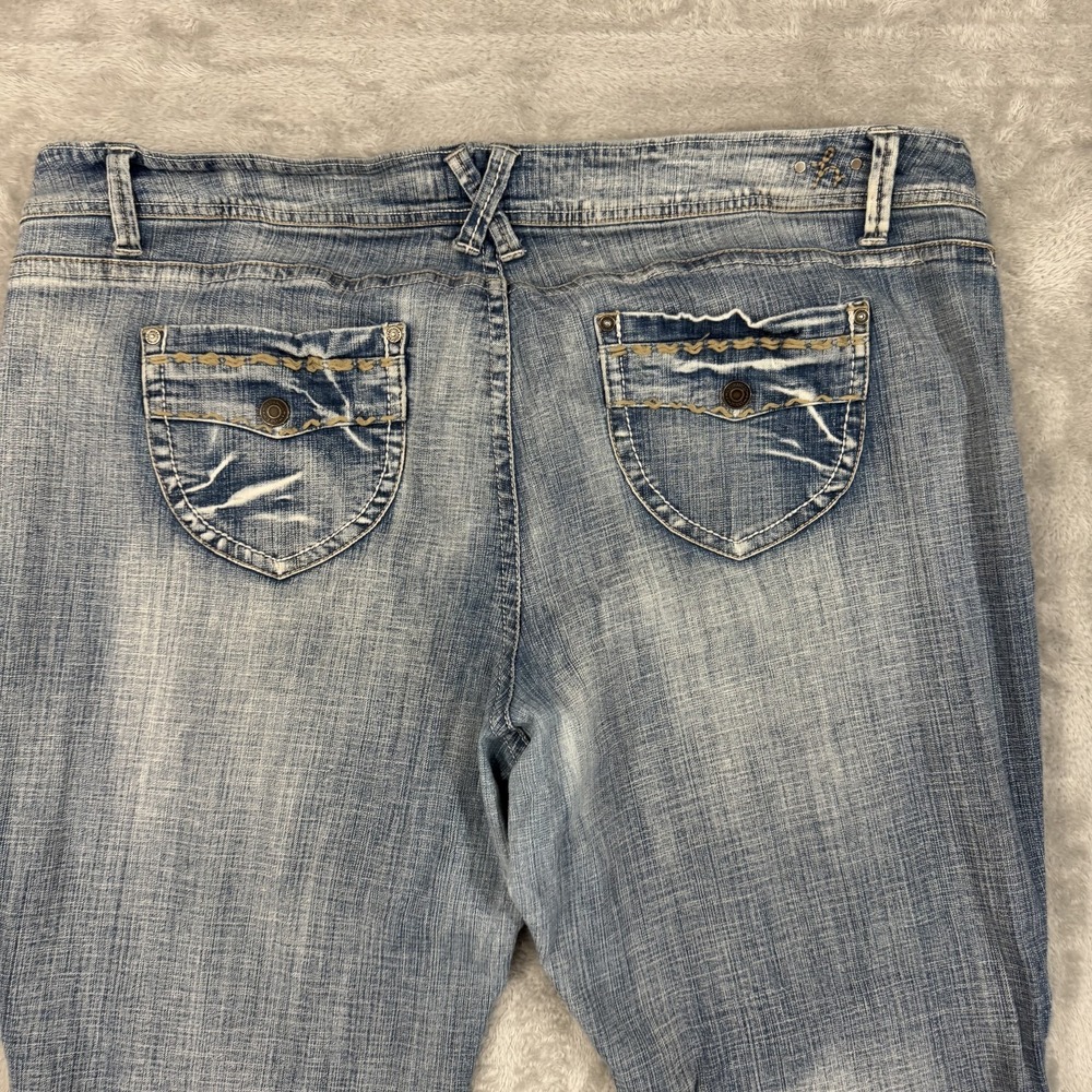 Hydraulic Jeans Womens 24 Short Y2K Wide Bootcut Stretch Flex Comfort Blue - Picture 11 of 16